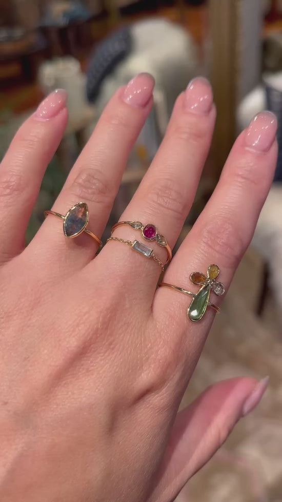 Bezel Round Diamond Stacking Ring – Azalea Jewelry